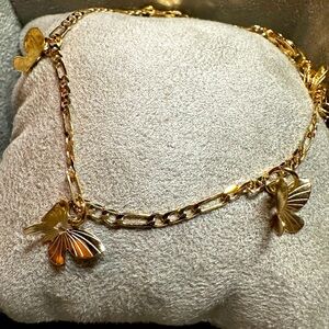 Gold Butterfly Charm Bracelet